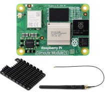 Waveshare CM5 Pi skaitļošanas modulis 5, komplektā ar oficiālo Raspberry Pi CM5102032 (ar bezvadu, 2 GB RAM, 32 GB eMMC Flash), antenas komplektu un HEATSINK ierīci