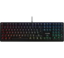 CHERRY G80-3000N RGB mehāniskā spēļu tastatūra ar RGB apgaismojumu, franču izkārtojums (AZERTY), vadu, Original MX Silent Red slēdži, melna