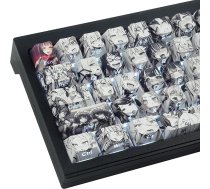 Sunzit PBT PBT Custom Keycaps 129 taustiņi Japāņu Anime Keycaps Cherry Profile Dye-Sub taustiņu komplekts Shine Through Side Printed Keycaps MX Switches ISO/ANSI UK Layout Mechanical Gaming Keyboard