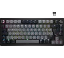 Corsair K65 Plus bezvadu 75% RGB mehāniskā spēļu tastatūra - iepriekš eļļoti MLX sarkanie lineārie slēdži - PBT Dye-Sub taustiņu vāciņi - saderīga ar iCUE - PC, PS5, PS4, Xbox - QWERTY UK - melns/pelēks