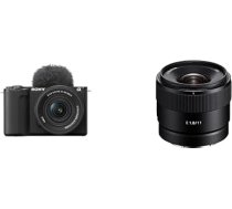 Sony Alpha ZV-E10 II bezspoguļa APS-C videokamera ar 16-50 mm f/3.5-5.6 (4K60p video, 4:2:2 10Bit ierakstīšana, 26 MP, digitālā stabilizācija, reāllaika autofokuss) + 11F18