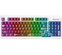 FREEWOLF M95 vadu membrānas tastatūra, caurspīdīga PBT klaviatūra, varavīksnes RGB apgaismojums, 94 taustiņi, spēļu tastatūra ar ciparu tastatūru, QWERTY, klusa, pretkrītoša rakstīšana datoram/Laptop - melna