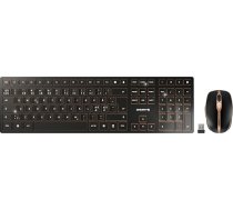CHERRY DW 9100 Slim bezvadu tastatūras un peles komplekts, Pan Nordic izkārtojums, QWERTY tastatūra, uzlādējamas baterijas, SX šķērveida mehānisms, klusa taustiņu darbība, melna bronzas krāsa