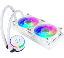 Cooler Master Master MasterLiquid PL240 Flux CPU dzesētājs - AIO ūdens dzesētājs ar 2 x 120 mm ventilatoriem, 240 mm dzesētājs, ieskaitot ARGB kontrolieri (2. paaudze) - saderīgs ar AMD un Intel, balts