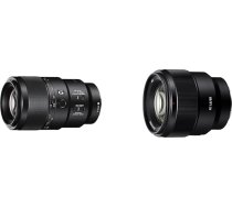 Sony FE 90 f/2.8 G | Pilna kadra, vidēja tālummaiņa/makroobjektīvs (SEL90M28G) un portretu objektīvs SEL-85F18