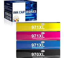 Jagute 970XL 971XL tintes kasetne, kas saderīga ar HP 970 printeru kasetnēm HP 971 kasetnēm, kas paredzētas HP Officejet Pro X476dw X576dw X451dw X551dw (4 gab.)