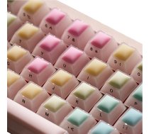 Crystal Jelly Keycaps 121, Rainbow Rubber Cherry Profile Cute Custom Keycaps 60 75 100 Percent Set for Cherry MX, Outemu, Gateron Mechanical Keyboard