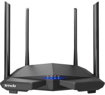 Tenda AC6 AC1200 divjoslu WLAN maršrutētājs (1200 Mb/s, 2,4 GHz un 5 GHz, 4x 10/100 pieslēgvietu, QoS, Beamforming+, četras antenas, lietotņu pārvaldība) Black