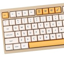 PBT taustiņu vāciņi 137 taustiņi XDA Profile DYE-SUB Personalizēta balta dzeltena medus piena angļu valodas taustiņu vāciņš, piemērots mehāniskām spēļu tastatūrām (angļu valodā)
