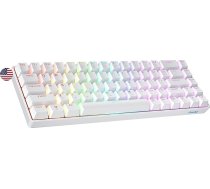 Geeky GK65 65% | Mehāniskā spēļu tastatūra | 68 taustiņi ar daudzkrāsainu RGB LED fona apgaismojumu datoriem/Mac datorspēlētājiem | ANSI US American Layout (balta, mehāniskā, melna)
