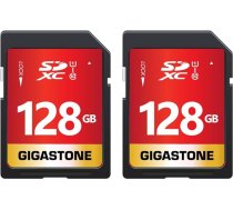 GIGASTONE 128GB Prime sērijas 80MB/s SDXC atmiņas karte, saderīga ar fotoattēliem, video, mūziku, videokameru, datoru, U1 UHS-I klases 10 UHD video ar 2 mini kabatām