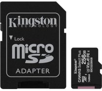 Kingston 256 GB microSDHC Canvas Select Plus 100MB/s A1 10. klases UHS-I atmiņas karte + adapteris (SDCS2/256GBET)