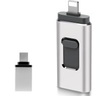 USB zibatmiņas karte 512 GB iPhone, MFi sertificēta 4-in-1 atmiņas karte Android/PC, zibatmiņas diskdziņš ar Plug and Play dublējumkopiju fotogrāfijām un video, ātra pārraide, rozā krāsā
