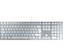CHERRY KC 6000C FOR MAC, vadu Mac tastatūra (USB-C pieslēgvieta), franču izkārtojums (AZERTY), klusināti taustiņi, plakans dizains, balta/sudraba krāsa