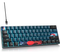 Spēļu tastatūra 60 procenti, vadu RGB mehāniskā tastatūra America QWERTY, Mini 61 taustiņu USB tastatūra Anti-Ghosting datorspēlētājiem (GS61 RGB-61 Monster)