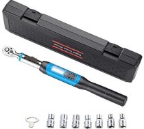 Digitālā griezes momenta atslēga, 3/8 collu divvirzienu sprūdrata galvas profesionāli regulējami velosipēdu remonta rokas instrumenti, 1,5-30/4,2-85 Nm elektroniskā griezes momenta atslēga