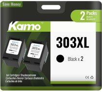 kamo 303XL (2 x melna) daudzpakas printeru kasetnes, kas ir saderīgas ar HP 303 303 303 XL - priekš Envy Photo 6220 6230 6232 6234 7130 7134 7830, Envy Inspire 7220e 7221e 7224e 7920e 7921e 7921e 92924e 7925e