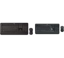 Logitech MK540 Advanced bezvadu tastatūras un peles komplekts un MK540 Advanced bezvadu tastatūras un peles komplekts operētājsistēmai Windows, 2,4GHz Unifying USB uztvērējs, speciālie taustiņi, QWERTZ izkārtojums - melns