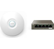 Tenda i29 AX3000 piekļuves punkts PoE WiFi 6 (802.11ax Dual Band, MU-MIMO un OFDMA, WPA3, vairāki SSID, bezšuvju Wi-Fi viesabonēšana, centrālā vadība) ar 5 pieslēgvietu gigabitu PoE slēdzi