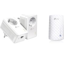 TP-Link Powerline adaptera komplekts TL-PA7017P KIT (1000Mbit/s un RE190 AC750 WLAN retranslators, 433 Mb/s, 5 GHz, balts