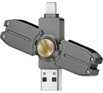 128 GB Speicherstick für Phone/Pad/Android/PC/Mac/Tablet, 3-in-1 USB Stick Phone Speicherstick mit Kreisel-Design-Geeignet zum Speichern von Fotos und Videos Sowie zum Stressabbau Unterwegs