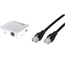 TP-Link TL-WR902AC AC750 WLAN Nano maršrutētājs (piekļuves punkts, TV adapteris, retranslators, maršrutētājs, klients, drukas, multivides, FTP serveris), balts/pelēks un Amazon Basics Ethernet tīkla kabelis, RJ45, Cat6.0,9 m, 1000