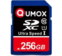 QUMOX 256GB SDXC UHS-I 10. klases atmiņas karte - līdz 80MB/s lasīšanai, 60MB/s ierakstīšanai - īpaši ātrdarbīga SD karte DSLR kamerām, video, spēlēm, Dash kamerām un 4K Full HD ierakstīšanai