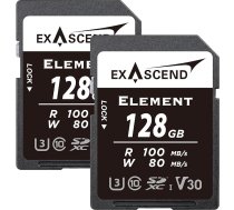 Exascend Element 128GB V30 SD karte Ultra HD 4K video ātrdarbīga atmiņas karte SDXC atmiņas karte Burst Shooting Mode 100MB/s Read 80MB/s Write UHS-I Class 10 U3 V30 Camera SD karte 128