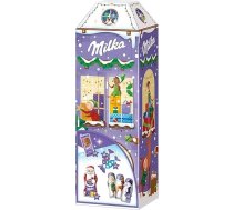 Milka 3D mājas Adventes kalendārs ar delikātām Alpu piena šokolādes figūriņām - Dekoratīva ziemas māja - 223 g