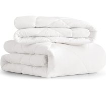 CozyLux sega 135 x 200 cm 4 sezonas 2 daļas - Ietver visu sezonu sega 135 x 200 cm 300 gsm + vasaras sega 135 x 200 150 g/m², 2 pogu segas četrām sezonām/vasarai/ziemai, balta