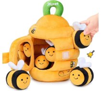 JoyCat rotaļlieta zīdaiņiem vecumā no 6 līdz 12 mēnešiem, zīdaiņu bišu strops ar 5 bitēm, sensorā rotaļlieta, grabulis, spogulis, Montessori rotaļlieta zīdaiņiem, motorisko prasmju attīstības rotaļlieta, Ziemassvētku dāvanas bērniem