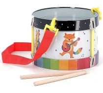 Vilac - Rainbow Drum - Andy Westface - Mūzikas instruments - Metāla un koka rotaļlieta - Skaņas un ritma apguve - Regulējama siksna - No 3 gadu vecuma