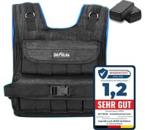 DH FitLife Regulējama svara veste 10 kg/20 kg Kompakta un stabila muskuļu uzkrāšanai un spēka treniņiem | Svara veste | Skriešanas veste sievietēm un vīriešiem | Fitnesa veste Treniņu veste