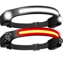 Galvas lukturis LED uzlādējams 2 gab. ar sarkanu gaismu 2 x PE 260° platas gaismas galvas lukturis uzlādējams 8 režīmi regulējams IPX5 ūdensizturīgs galvas lukturis pieaugušajiem un bērniem skriešanai viegls