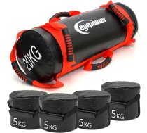 eyepower 20 kg profesionāla spēka soma + 4 ūdensizturīgi kettlebell svari ar dzelzs smiltīm - labāka par ierīcēm: 6 rokturi fitnesa smilšu maiss mājas lietošanai - 20 x 60 mājas treniņu svara maiss - vēdera un muguras muskuļiem