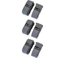 AceCamp 3 pāri (6 gab.) Velcro siksnas iepakošanas siksnas 2,5 x 30 cm Velcro stiprinājums universālas siksnas stiprinājuma siksnas velosipēds sports 3 gab. iepakojums pelēks 91120