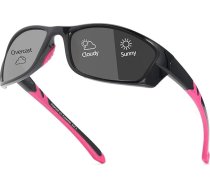 SIPHEW Fotochromatiskās sporta saulesbrilles sievietēm un vīriešiem Polarizētās riteņbraukšanas brilles Sporta brilles UV400 aizsardzība Skriešanas brilles ceļu velosipēdu riteņbraukšanai Skriešanai