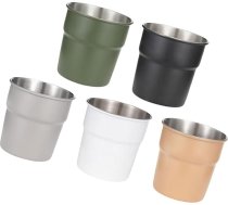 5/6 gab. Stāpējamas kempinga ūdens krūzes 300 ml tējas, kafijas, piena, alus krūzes Nerūsējošā tērauda krūzes Āra ceļojumu trauki