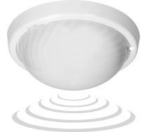 7070T/MAT-ALFA/MS/PL, gaismeklis ar mikroviļņu kustības detektoru, 75 W, E27, IP44, IK10, piena polikarbonāts