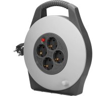 Pagarinātāja kabeļa spole, 4 2P+Z (schuko) ligzdas, PVC kabelis H05VV-F 3x1mm? , garums 10 m