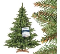 FairyTrees Mākslīgā Nordmann egle, zaļa, PVC, ar koka statīvu, FT14/FT15, 180 cm, 180 cm