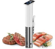Wancle Sous Vide Sous Vide Stick 1100 W - gatavošanas ierīce ar IPX7 ūdens aizsardzību, ±0,1°C temperatūras regulēšanu, klusa un kompakta - ideāli piemērota maigiem steikiem un dārzeņiem, balta krāsā