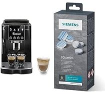 De'Longhi Magnifica Start ECAM222.20.B Pilnībā automātisks kafijas automāts ar piena putošanas sprauslu un Siemens multipaku TZ80003A, saturs: 1 x 10 tīrīšanas tabletes (katra pa 2,2 g) un 2 x 3 atkaļķošanas tabletes.
