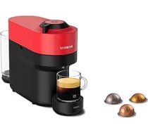 Nespresso Krups Vertuo Pop kafijas kapsulu automāts, ietilpība: 560 ml, automātiska kapsulu noteikšana, viena pieskāriena sistēma, 4 tasīšu izmēri, saīsināts sildīšanas laiks, ilgtspējīgs, pikanti sarkans, XN9205