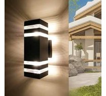 Generisch Modern LED āra sienas lampas 2025, dubultā galvas sienas lampa ar 2 E27 spuldzēm, melnā krāsā