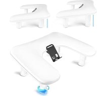 JODSONE U-veida balts manikīra spilvens nagu speciālistiem ar 360° trīskāršu iebūvētu tālruņa turētāju un regulējamu nagu roku balstu Noņemams manikīra spilvens salona dizainam