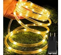 50 m 500 LED gaismas caurule ar kontaktdakšu šļūtene ārā ar taimeri 8 režīmi un dimmējams IP44 Ūdensizturīga dekoratīvā gaisma Silti balta iekštelpu ārā ballītei Ziemassvētku dārza dārza terases dekorēšanai