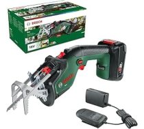 Bosch Keo Akumulatora dārza zāģis/ripļzāģis (1 akumulators 2,0 Ah, 18 Voltu sistēma, griešanas kapacitāte 80 mm, ar Šveices precīzijas zāģa asmeni kokam, iepakojumā)