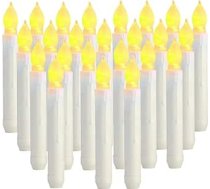 LED sveces, 24 gabali mirgojošas baterijas darbināmas reālistiskas taperu sveces bez liesmām LED taperu sveces Ziemassvētku sveces kāzu, dzimšanas dienas, baznīcas, Ziemassvētku dekorēšanai
