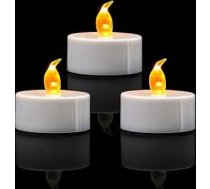 LED tējas lampas, 12/24/50/50/100/200 iepakojums, nedegošas tējas lampas, silti dzeltenā/ silti baltā krāsā, darbojas 150 stundas+, ar akumulatoru darbināmas tējas lampas dekorēšanai (100 iepakojums, silti dzeltena)